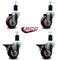 Service Caster 3.5'' Maroon Poly Wheel Swivel 1-1/2'' Expanding Stem Caster Set 2 Brakes, 4PK SCC-EX20S3514-PPUB-MRN-2-PLB-2-112 - alternate 5